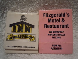 Motel Match Books Inn Ambassador GA &amp; Fitzgerald&#39;s Motel &amp; Restaurant WI - $6.99