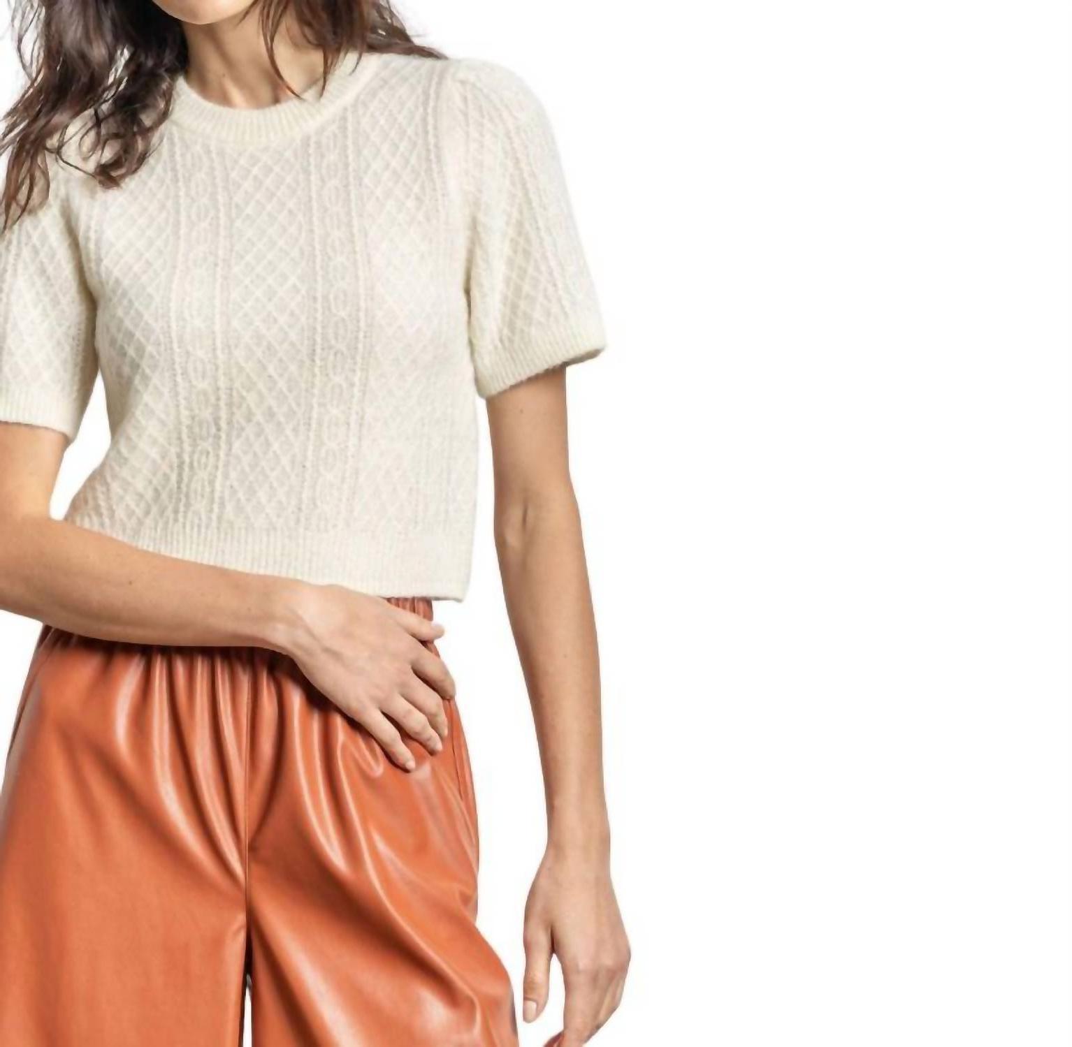 Lilla P Cropped Cable Sweater Size L - $103.95