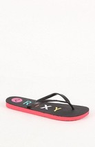 Women&#39;s Ladies Roxy Bahama Black Flip Flops Sandals Multi Logo New $30 - £14.93 GBP