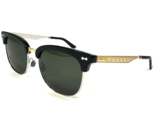 Gucci Sunglasses GG0051S 001 Black Gold Silver Square Frames with Green ... - £149.30 GBP