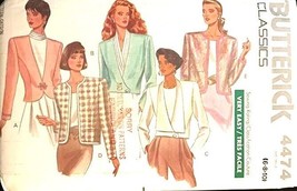 Butterick Sewing Pattern 4474 Loose Fitting Jackets Misses Size 6-10 - $8.96