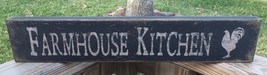  Farmhouse Kitchen with Rooster  12648 Primitive Wood Block Sign - £10.35 GBP