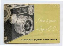 Argus C-3 Camera Users Manual 1955 - $9.90