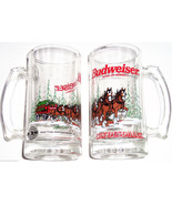 Budweiser Beer Steins Clydesdales Horses Mug Glass 1996 Vintage Lot of 7 - £54.88 GBP