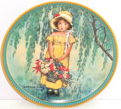 Easter Collector Plate Childhood Holiday Memories Girl Flower Basket Vintage - £32.03 GBP