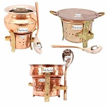 Prisha India Craft Set of 3 Copper sigri with Two Handi casserole , One ... - £176.08 GBP
