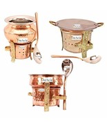 Prisha India Craft Set of 3 Copper sigri with Two Handi casserole , One ... - £178.13 GBP