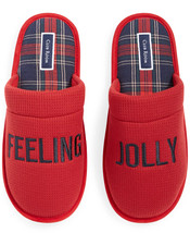 Mens Slippers Waffle Knit Feeling Jolly Red Size XL (12-13) CLUB ROOM $3... - £11.50 GBP