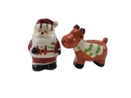 2016 Salt &amp; Pepper Shakers by Boston Warehouse Christmas Santa &amp; Reindeer - £7.59 GBP