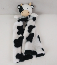 Cutie Pie Black &amp; White Spotted Cow Snuggie Lovey Security Blanket 15&quot; x 15&quot; - £14.97 GBP