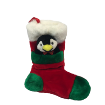 Holiday Christmas Stocking Boot Penguin with Bowtie Stuff Animal Plush Soft READ - £23.35 GBP