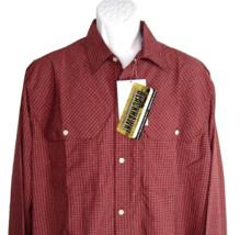 Blackhawk! Burgundy Check Quick Dry Hidden Pocket Long Sleeve Shirt Size XL - £22.49 GBP
