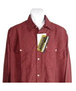 Blackhawk! Burgundy Check Quick Dry Hidden Pocket Long Sleeve Shirt Size XL - £22.81 GBP