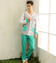 Stylish Autumn Fashion Cotton 2PCs Male&#39;s Long Sleeves Pajama Sets L/XL/2XL/3XL - £48.10 GBP
