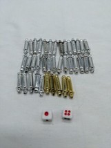 Lot Of (38) Silver And Gold 1&quot; Peg Board Game Pieces - £14.00 GBP