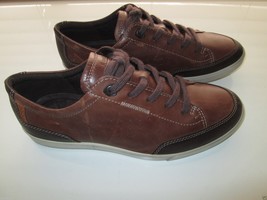 ECCO Soft Full Grain Leather Men’s Casual Sneaker Brown 8M (10” Feet) UPC76   - £59.21 GBP