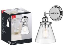 WALL SCONCE 1-LIGHT 60W 120V INDOOR, CHROME - GLOBE ELECTRIC #51555 PARKER - $23.75