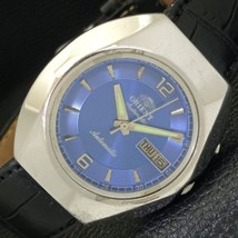 Japan Orient Automatic 46941 Mens Day&amp;Date Blue Color Dial Watch a432870-1 - $31.99