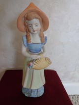 Collectible Figurine of a Peasant Girl Carrying Basket of Flowers (#0633) - £13.65 GBP