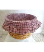Weaved Basket with a Removable Burgundy Plaid Cloth Liner (#1083) - $36.75 CAD