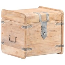 vidaXL Solid Acacia Wood White Square Storage Chest - 18" x 18 - $199.07 CAD