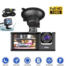 Hd 1080P Car Dual Lens Dash Cam Front/Rear/Inside Video Recorder Camera ... - £39.27 GBP