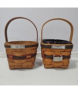Longaberger Inaugural Baskets 1989 And 1993 Lot Of 2 One With Insert/Liner - $27.16 CAD