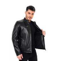 Vinci The Falcon Black Smooth Leather Men Jacket image 10