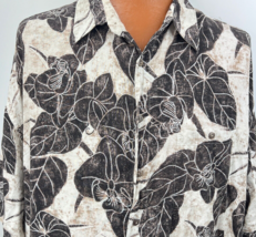 Campia Moda Hawaiian Aloha 3 XL Shirt Hibiscus Flowers Brown Beige Tropical - £47.40 GBP
