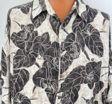 Campia Moda Hawaiian Aloha 3 XL Shirt Hibiscus Flowers Brown Beige Tropical - £46.85 GBP