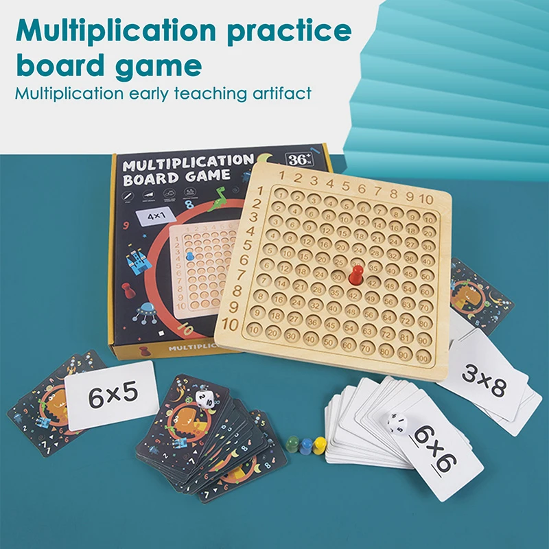 Sporting New Montessori Wooden Arithmetic Math Board Game Toy Multiplication 9X9 - £25.65 GBP