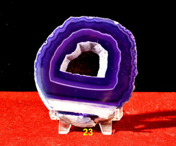 4&quot; Purple AGATE &amp; QUARTZ Crystal Geode Coasters * FREE Stand * Choose Ex... - $10.15