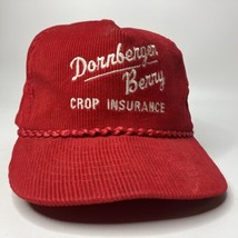 Vtg Dornberger Berry Crop Insurance Cap Hat Red Corduroy Rope Vernon - $15.63