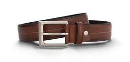Mens belt classic with central stitching vegan leather buckle adjustable... - $52.00