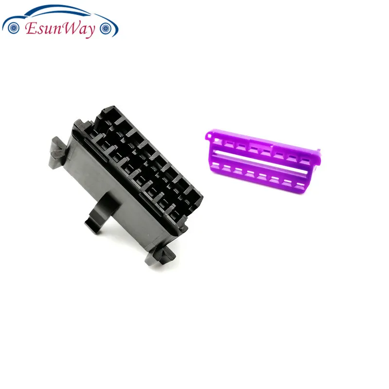 20pcs/Lot! Free Shipping! 16pin obd2 connector OBD 2 16Pin Female angle Connecto - £45.22 GBP