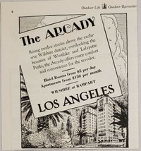 1930 Print Ad The Arcady Hotel &amp; Apartments Wilshire at Rampart Los Angeles,CA - £7.76 GBP