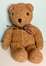 1990 TY Beanie Buddy Curly Teddy Bear Retired 16&quot; Brown Fur Golden Brown... - $25.10