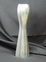 Modernist Abstract Vase Aluminum Chrome Wavy Hourglass Metal Art Vtg Home Décor - £40.82 GBP