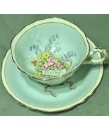 Paragon Double Warrant &quot;Mother&quot; Pink Ribbon Light Blue Tea Cup &amp; Saucer set - $108.32