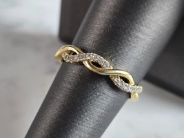 Womens Estate 14K Gold Twisted Infinity Diamond Leo Ring, 3.5g E7456 - £633.08 GBP