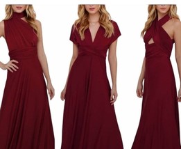 Lulus Always Stunning Convertible Bridesmaid Burgundy Dress Size XS - £44.33 GBP