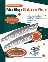 (2) Stainless Steel Mud Flap Plates with Keep On Truckin Scrip 0600306 - €43,17 EUR