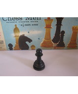 1969 Chess Men Board Game Piece: Authentic Stauton Design - Black Pawn