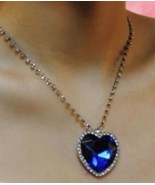 The Heart Of The Ocean - Sapphire blue heart And Cubic Zirconia Chain - £13.06 GBP