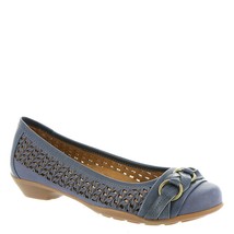 Softspots Women Posie Laser Pump Flats Navy-marine Size 7.5WW - $40.41