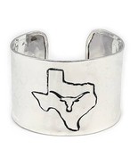 Western Silver Tone Adjustable Cuff Bracelet Texas with Longhorn - €17,07 EUR