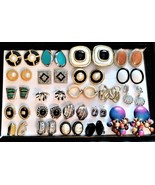 Vge Jewelry Lot 22 Pair Clip-On Earrings Lucite, Acrylic, Glass, Plastic... - $272.13 CAD