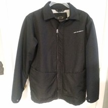 Oakley Jacket Mens MEDIUM M MED Black Full Zip Puffer Coat Windbreaker Lined - £45.88 GBP