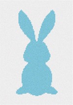 Pepita Needlepoint Canvas: Beginner Bunny Rabbit Blue Pom Pom Tail, 7&quot; x 10&quot; - £39.50 GBP+