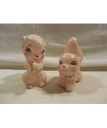 Vintage Norcrest Fine China Japan Pink Squirrel Skunk Salt &amp; Pepper Shak... - €11,11 EUR